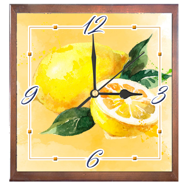 Orologio Piastrella in Ceramica Varie Misure con Cornice in Legno - immagine 3