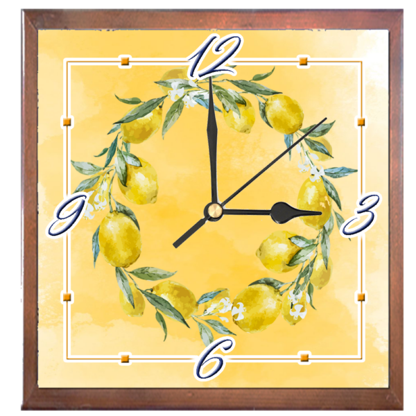 Orologio Piastrella in Ceramica Varie Misure con Cornice in Legno - immagine 5