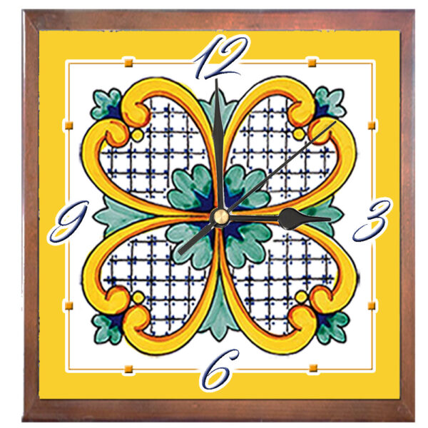 Orologio Piastrella in Ceramica c.m 10x10 Stampa di Vari Decori con Cornice in Legno - immagine 15