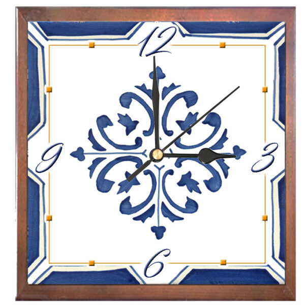 Orologio Piastrella in Ceramica c.m 10x10 Stampa di Vari Decori con Cornice in Legno - immagine 11