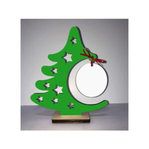 Albero di Natale con base in MDF varie misure con pendente Tondo o Stella trattati per la Sublimazione
