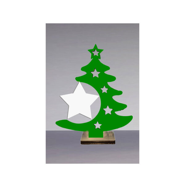 Albero di Natale con base in MDF varie misure con pendente Tondo o Stella trattati per la Sublimazione - immagine 2