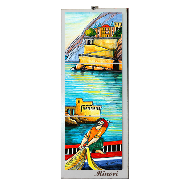 Quadro Mosaico di 3 mattonella in Ceramica su Pannello in Legno con Stampa di Vari Paesaggi disegnati - immagine 8