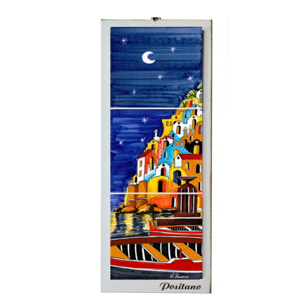 Quadro Mosaico di 3 mattonella in Ceramica su Pannello in Legno con Stampa di Vari Paesaggi disegnati - immagine 11