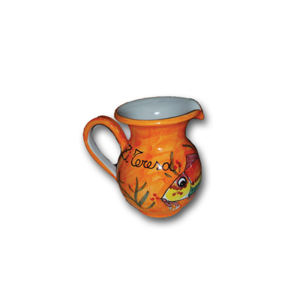 Brocca in terracotta con decoro vietrese e scritta personalizzata. A partire da € 3,00 - immagine 2