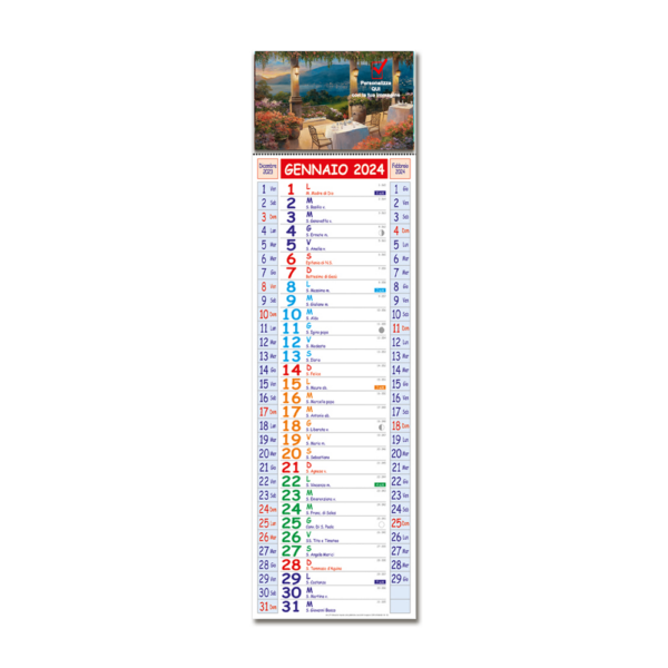 Calendario Olandese con guaches legno cm. 10x15 e stampa personalizzata. A partire da € 1,00