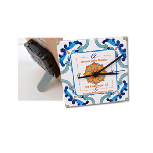 Mattonella in ceramica per orologio da tavolo cm. 10x10 con stampa personalizzata. A partire da € 2,75