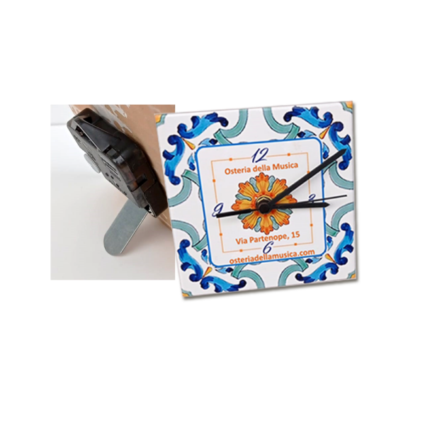 Mattonella in ceramica per orologio da tavolo cm. 10x10 con stampa personalizzata. A partire da € 2,75