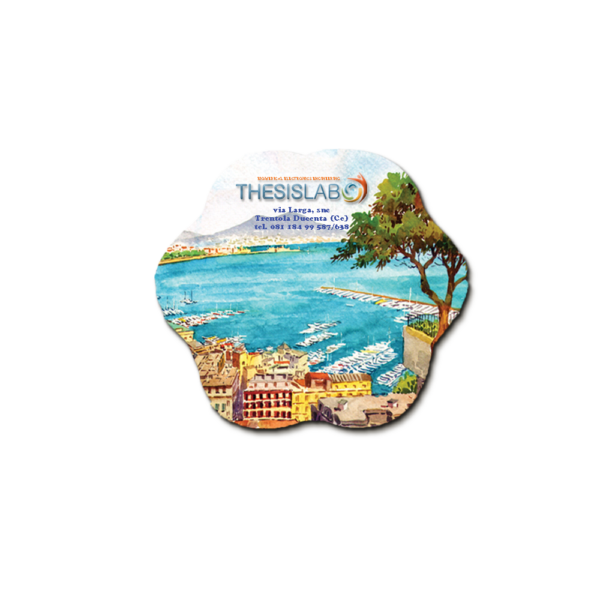 Poggiapentole fiore in terracotta cm. 11/17 con decoro vietrese e scritta personalizzata. A partire da € 3,00 - immagine 2