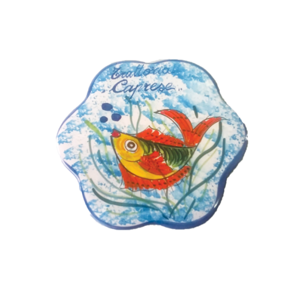 Poggiapentole fiore in terracotta cm. 11/17 con decoro vietrese e scritta personalizzata. A partire da € 3,00 - immagine 3