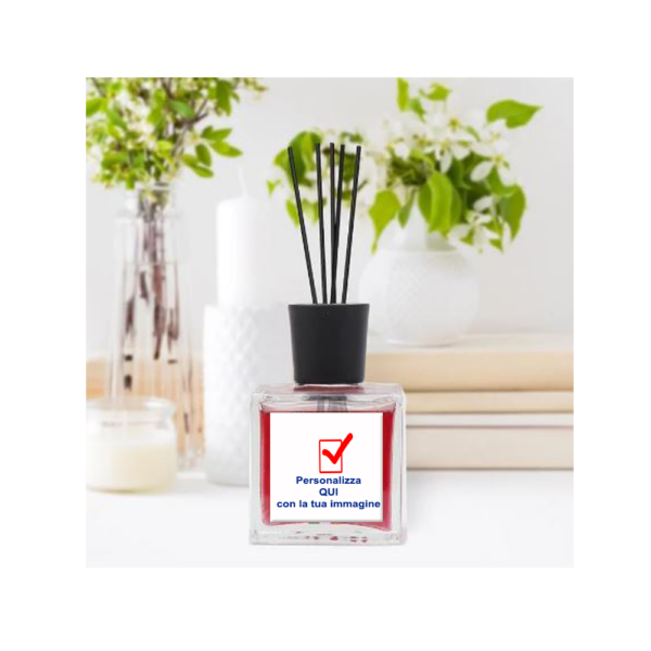 Profumatore d’ambiente 100 ml essenze varie con applicazione in MDF/Plexiglass e stampa personalizzata. A partire da € 2,50
