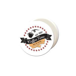 Magnete in resina a forma tonda e grafica personalizzata. A partire da € 0,75