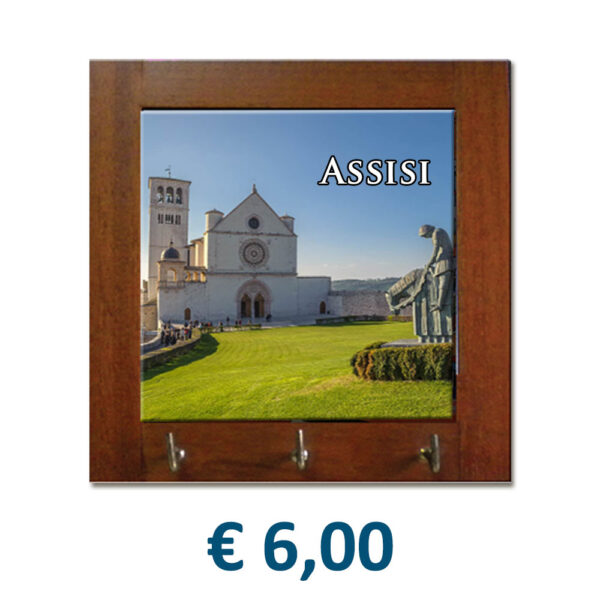 Appendichiave con Mattonella in Ceramica cm. 10x10 in cornice di legno con stampa personalizzata € 6,00/cad.