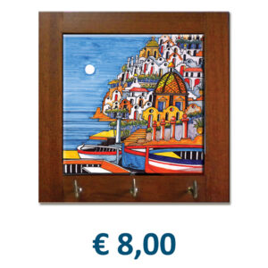 Appendichiave con Mattonella in Ceramica cm. 15x15 in cornice di legno con stampa personalizzata € 8,00/cad.