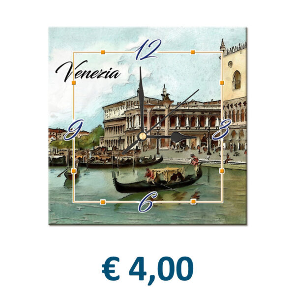 Orologio con Mattonella in Ceramica cm. 10x10 con stampa personalizzata € 4,00/cad.