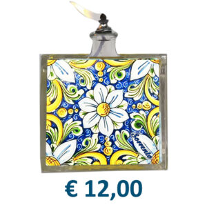 Lampada ad Olio Cubo 500 ml con applicazione in MDF/Plexiglass/Mattonella e stampa personalizzata € 12,00/cad.