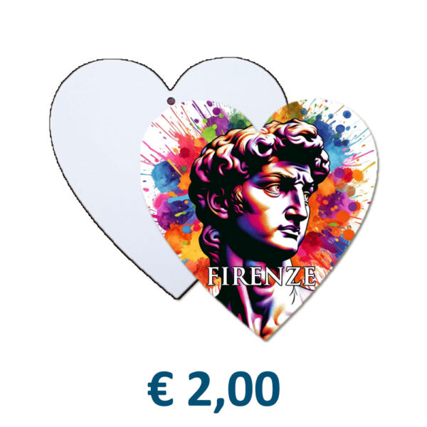 Cuore in MDF di cm. 15 con stampa personalizzata € 2,00/cad.