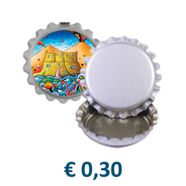 Magnete Tappo Corona con stampa personalizzata € 0,30/cad.
