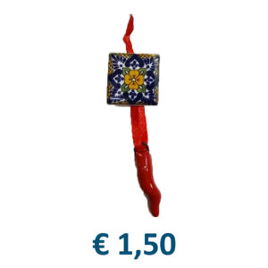 Magnete in Ceramica cm. 2,5x2,5 con corno e stampa personalizzata € 1,50/cad.