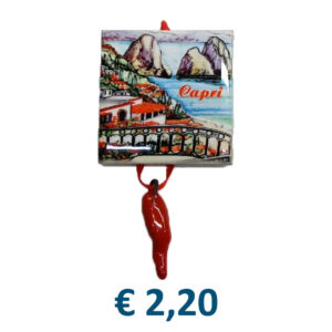 Magnete in Ceramica cm. 5x5 con stampa personalizzata e corno in resina € 2,20/cad.