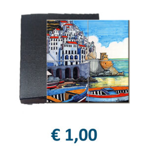 Magnete Mosaico in Ceramica con 4 mattonelle cm. 2,5x2,5 con stampa personalizzata € 1,00/cad.