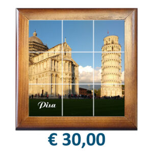 Mosaico cm. 30x30 con 9 Mattonella in Ceramica cm. 10x10 e cornice in Legno con stampa personalizzata € 30,00