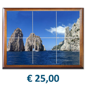 Mosaico cm. 45x30 con 6 Mattonella in Ceramica cm. 15x15 e cornice in Legno con stampa personalizzata € 25,00