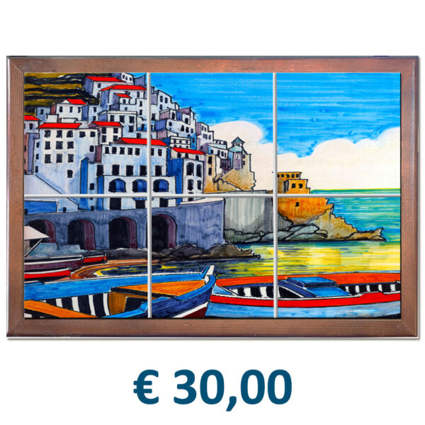 Mosaico cm. 60x40 con 6 Mattonella in Ceramica cm. 20x20 e cornice in Legno con stampa personalizzata € 30,00