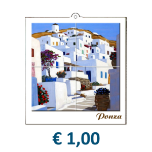 Mosaico con 4 Mattonella in Ceramica di cm. 5x5 su Pannello in MDF e stampa personalizzata € 1,00 a mattonella.