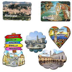 Magnete in Plexiglass Bianco mm. 3 Sagomato al Laser con stampa personalizzata € 0,80/cad.