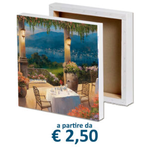 Tela Canvas quadrata varie misure con stampa personalizzata a partire da € 2,50/cad.